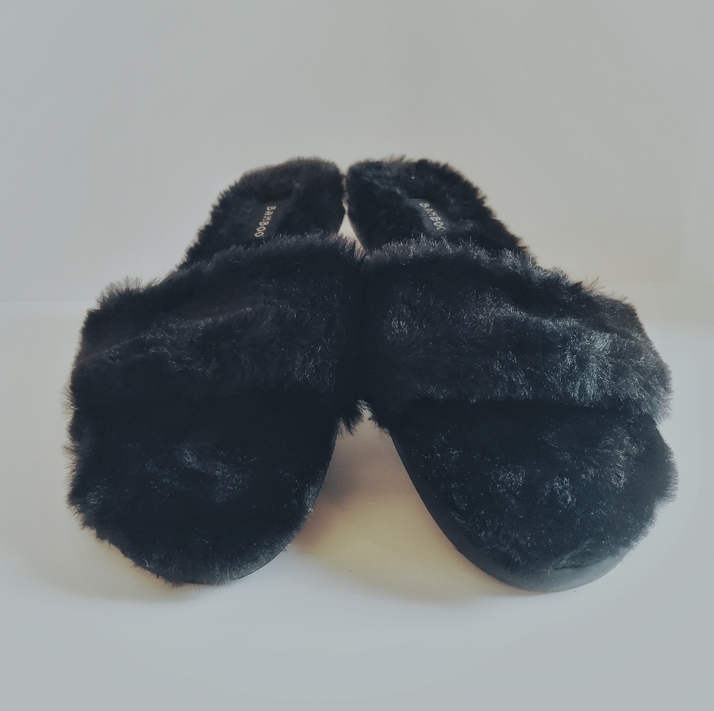 Bamboo Faux Fur Slides